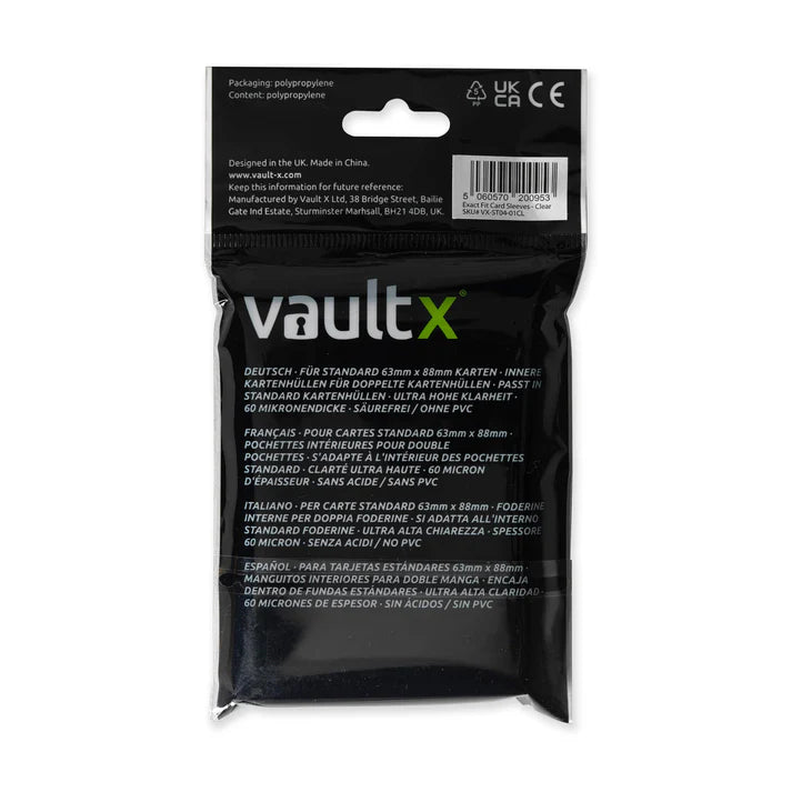 Vault X Standard Exact Fit Card Sleeves (100ct)